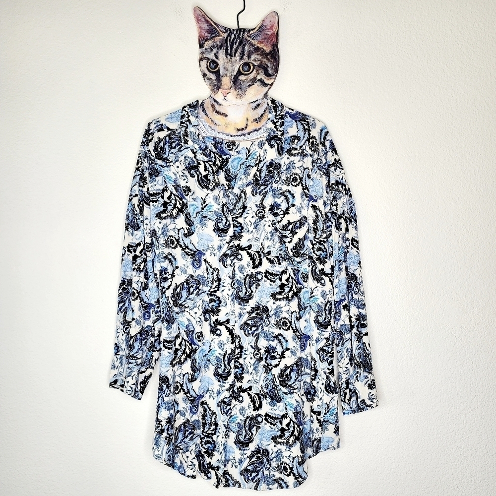 Free People Floral Paisley Blouse L